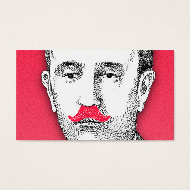 Gentleman vintage Avec Moustache rose drôle (Devant)