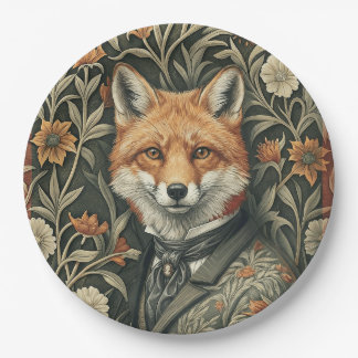 Gentleman Vos in Avondkleding Vintage Woudlandscha Papieren Bordje