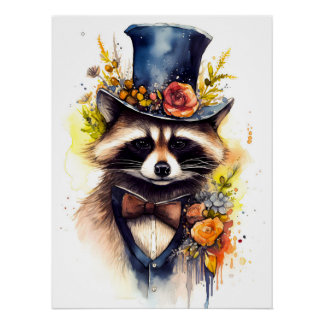 Gentleman Waschbär Perfect Poster