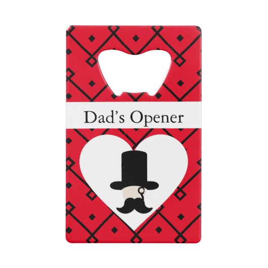 Gentleman's Editable Father Day Kredietkaart Flessenopener (Voorkant)