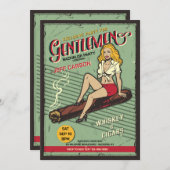 Gentlemen Bachelor Party Kaart (Voorkant / Achterkant)