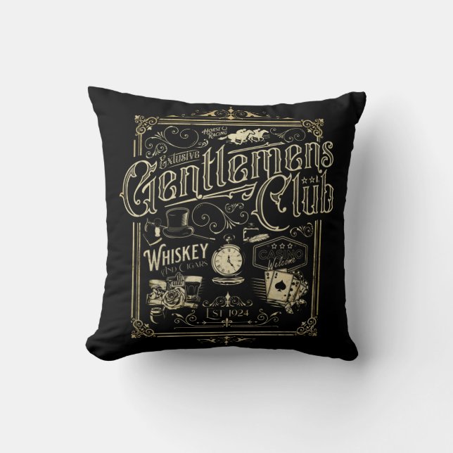 Gentlemen's Club Retro Kussen (Voorkant)