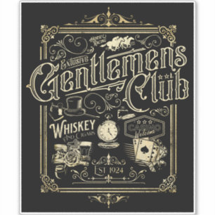 Gentlemen's Club Retro Sticker