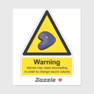 Gentoo kernel recompile-waarschuwingsbord sticker