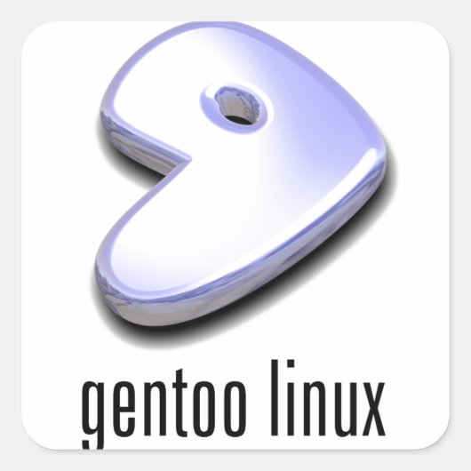 gentoo Linux Logo Vierkante Sticker (Voorkant)