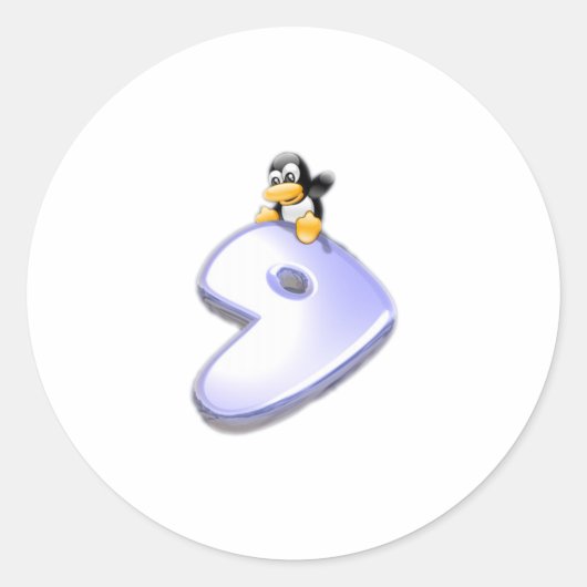 Gentoo Linux Ronde Sticker (Voorkant)