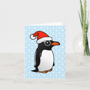Gentoo Penguin Santa Feestdagen Kaart
