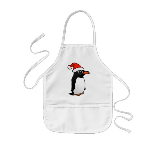 Gentoo Penguin Santa Kinder Schort (Voorkant)