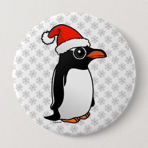 Gentoo Penguin Santa Ronde Button 4,0 Cm
