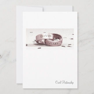 Gents Entwined Rings - Civil Partnership Invite Kaart