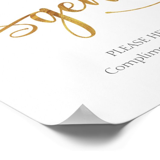 Gents gold badkamermandje | Weddenschap Poster (Hoek)