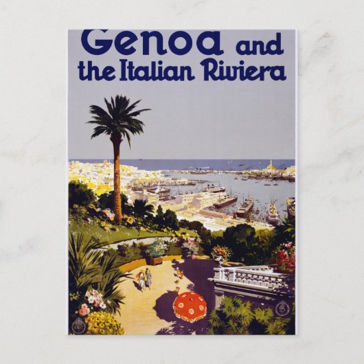 Genua en de Italiaanse Rivera Briefkaart (Voorkant)