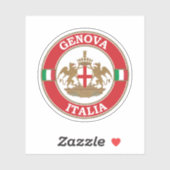 Genua Italië Cirkel Embleem Sticker (Vel)