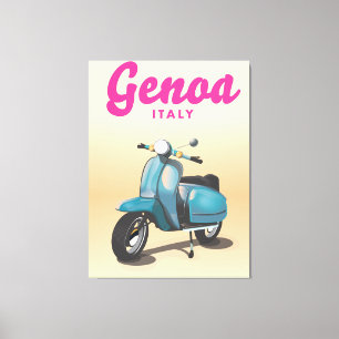 Genua Italië scooter Canvas Afdruk