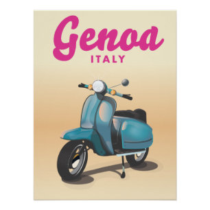 Genua Italië scooter Perfect Poster