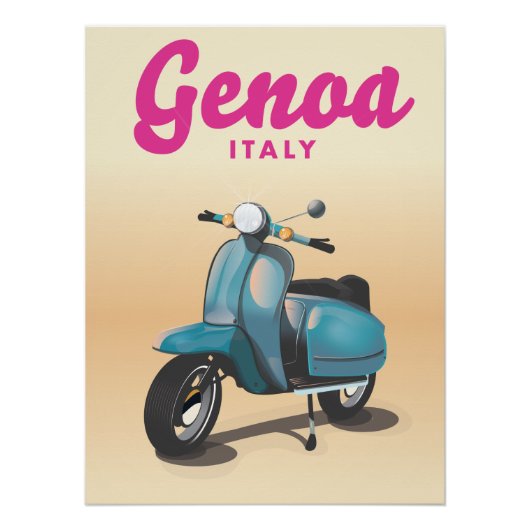 Genua Italië scooter Perfect Poster (Voorkant)