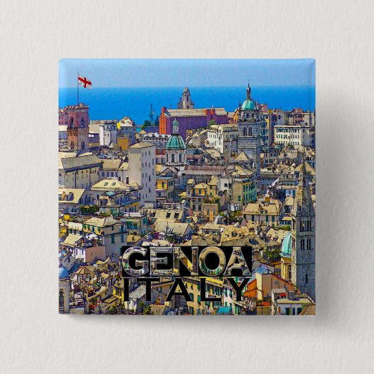 Genua Vierkante Button 5,1 Cm (Voorkant)