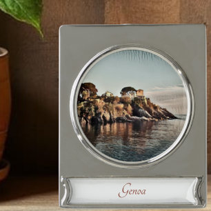 Genua Waterverf Schilderen Landschapskunst Ornamen Verzilverd Banner Ornament