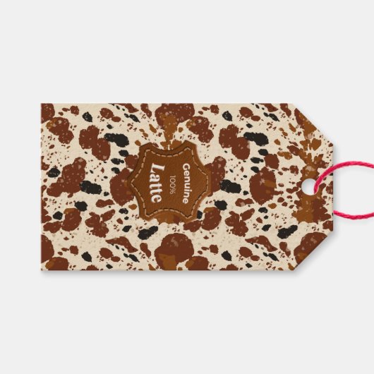 Genuine 100% Latte Cowhide Pattern | Neutral  Cadeaulabel (Voorkant (Horizontaal))