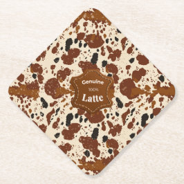 Genuine 100% Latte Cowhide Pattern | Neutral  Kartonnen Onderzetters