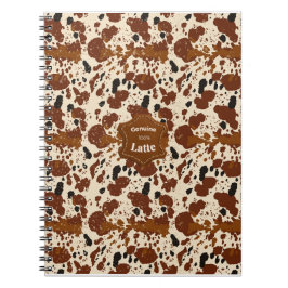 Genuine 100% Latte Cowhide Pattern | Neutral  Notitieboek