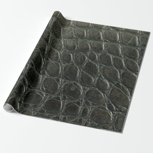 Genuine black alligator leather texture, close up cadeaupapier (Uitgerold)
