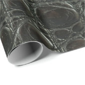 Genuine black alligator leather texture, close up cadeaupapier (Rol Hoek)