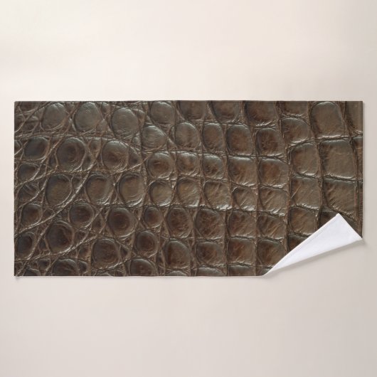 Genuine brown alligator leather, close up to show  (Serviette de bain)