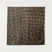 Genuine brown alligator leather, close up to show  wandkleed (Voorkant)