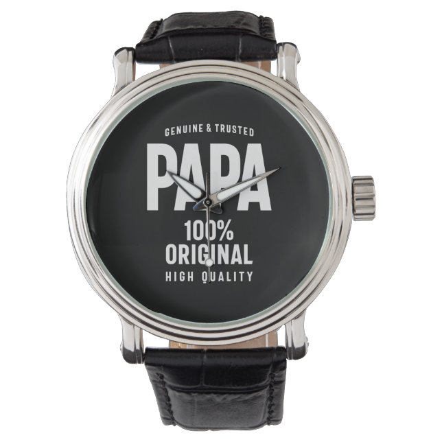 Genuine en Trusted Papa | Vader Gift Horloge (Voorkant)