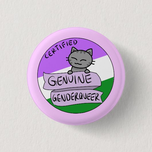 Genuine Genderqueer Ronde Button 3,2 Cm (Voorkant)