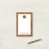 Genuine Leather Look Monogram Name Post-it® Notes (Op bureau)