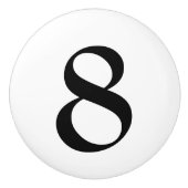 Genummerde papierpullen keramische knop (Voorkant)