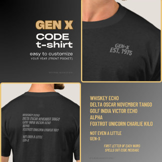 GenX Code T-shirt zwart & grijs