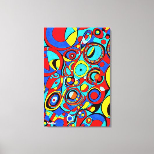 GEO_005, Abstracte geometrische kleurrijke canvasp Canvas Afdruk (Voorkant)