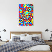 GEO_005, Abstracte geometrische kleurrijke canvasp Canvas Afdruk (Insitu (Slaapkamer))