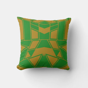 Geo #545 Gold & Green Kussen