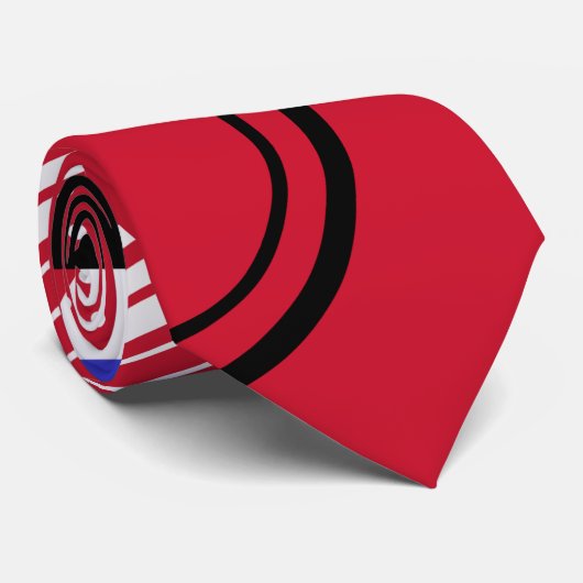 Geo Abstract Rood Zwart-wit Stropdas (Opgerold)