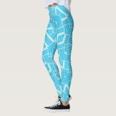 Geo Abstrait Blue+White Motifs Leggings ♥ Psydefx (Gauche)