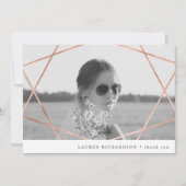 Geo Afstuderen | Faux Copper met foto Dank u Kaart (Voorkant)