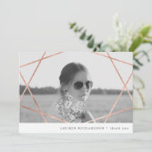 Geo Afstuderen | Faux Copper met foto Dank u Kaart (Staand voorkant)