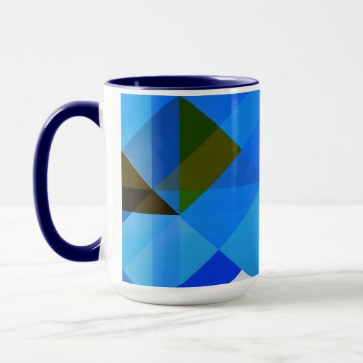 Geo Art Blue Color Block Mug (Gauche)