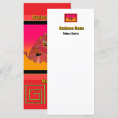 Geo Bamboe Doolhof Theepot Rood Cateringset Menu (Voorkant / Achterkant)