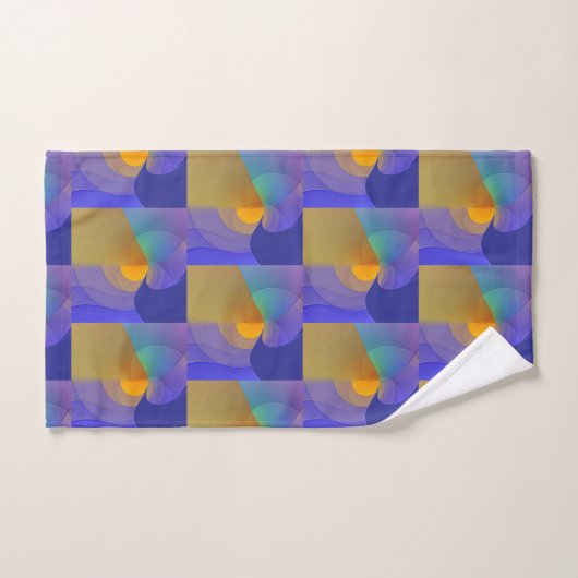 Geo Blauwe Reflecties Bad Handdoek (Handdoek)