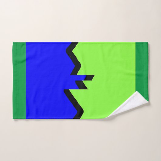 Geo Bleu Et Vert Jagged (Serviette à main)