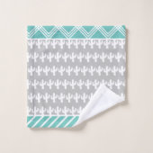 Geo Cactus Motif gris couleur tendance (Gant de toilette)