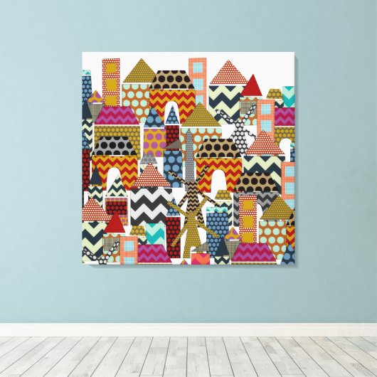 geo canvas afdruk (Insitu (Houten vloer))