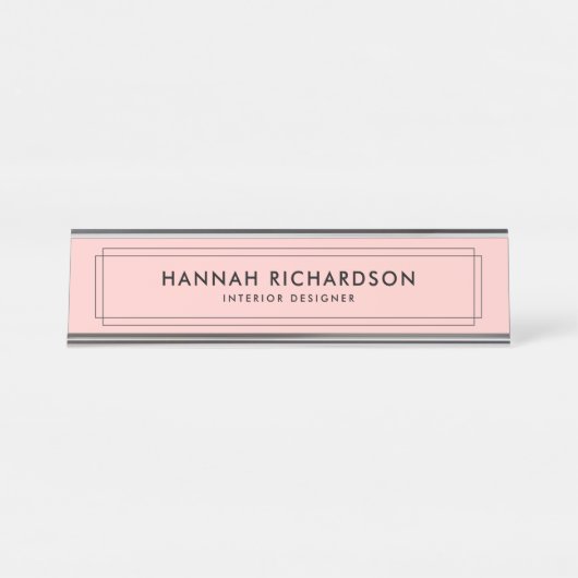 Geo Chic | Gepersonaliseerd Bureau Naambordje (Voorkant)