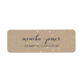 GEO CONFETTI schattig goud folie trendy feestelijk Etiket (Voorkant)