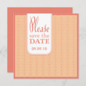 Geo Coral Abstrait Enregistrer la date Invitation (Devant / Derrière)